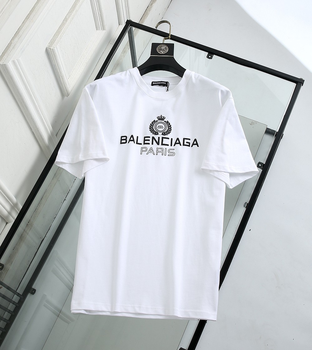 Balenciaga T-Shirt Paris Chest in White