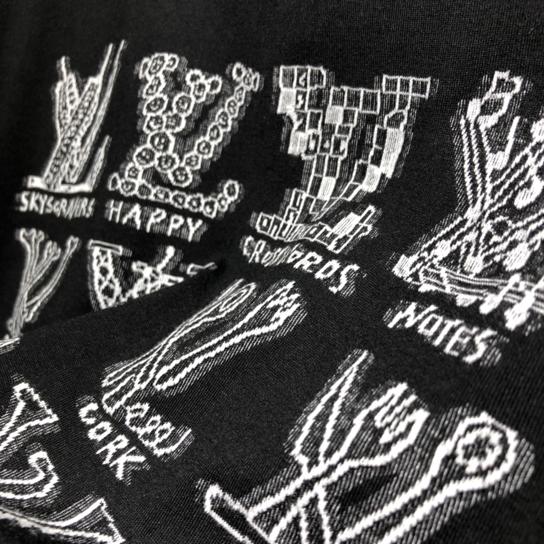 Louis Vuitton T-shirt Cartoons Jacquard in Black