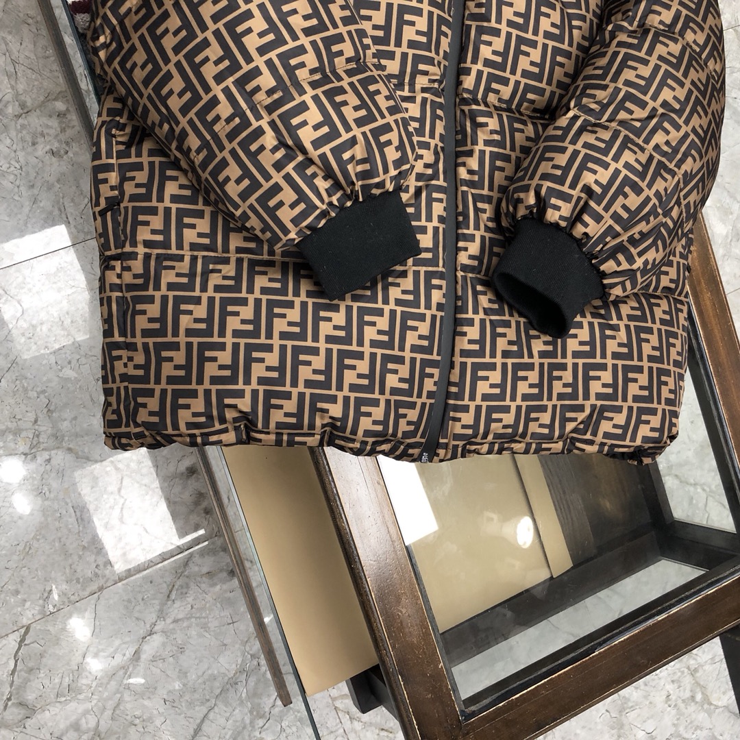 Fendi Down Jacket tech fabric in Brown