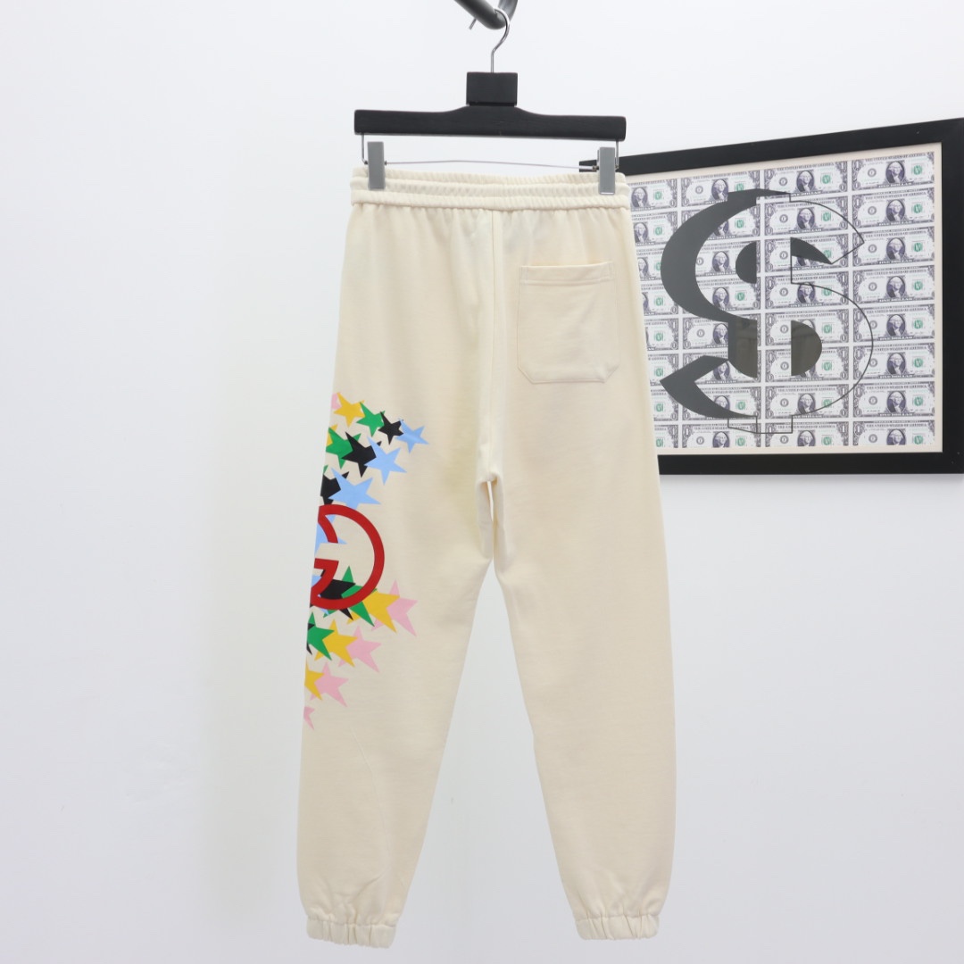 Gucci Pants Interlocking G star flash print