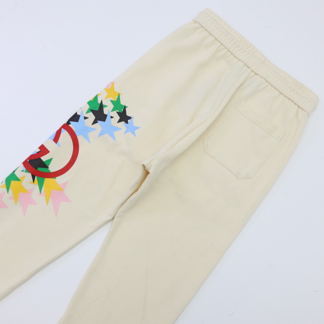 Gucci Pants Interlocking G star flash print